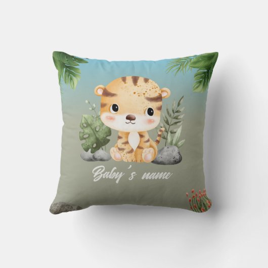 Schattigee Safari Dieren 2 kant Aap Tijger Kussen (Achterkant)