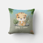 Schattigee Safari Dieren 2 kant Tijger Olifant Kussen (Voorkant)