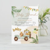 Schattigee Safari Dieren Baby Brunch Kaart (Staand voorkant)