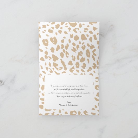 Schattigee Safari Dieren Baby Meisje Douche Dank u Bedankkaart (Binnen)