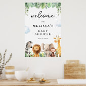 Schattigee Safari Dieren Baby shower Welkom Poster (Keuken)