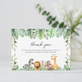 Schattigee Safari Dieren Dank u kaart (Staand voorkant)