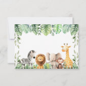 Schattigee Safari Dieren Dank u kaart (Achterkant)