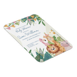 Schattigee Safari Dieren Groene Blad Thema Baby sh Magneet