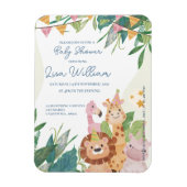 Schattigee Safari Dieren Groene Blad Thema Baby sh Magneet (Verticaal)