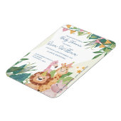 Schattigee Safari Dieren Groene Blad Thema Baby sh Magneet (Linkerzijde)
