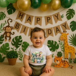 Schattigee Safari Dieren Henry Kinder T-shirt