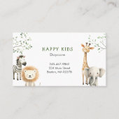 Schattigee Safari Dieren Kinderopvang Kinderopvang Visitekaartje (Voorkant)