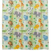 Schattigee Safari Dieren Kwekerij Patroon Douchegordijn (Voorkant)