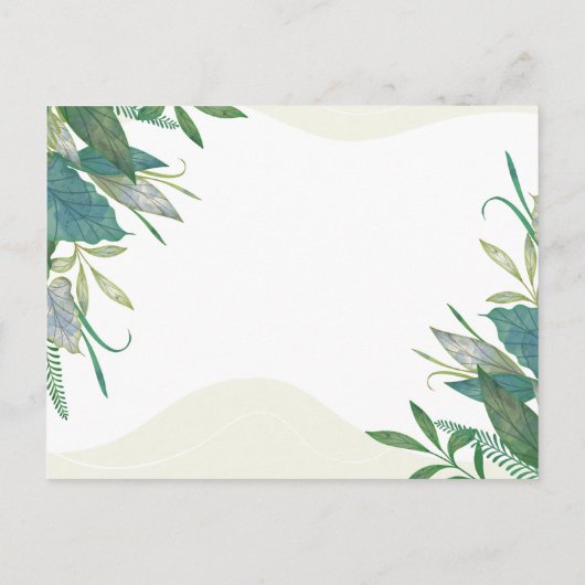 Schattigee Safari Dieren Leafy Baby shower Invitat Briefkaart (Achterkant)