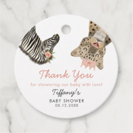 Schattigee Safari Dieren Meisje Baby shower Favor  Bedankjes Labels