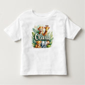 Schattigee Safari Dieren Olivia Kinder T-shirt (Voorkant)