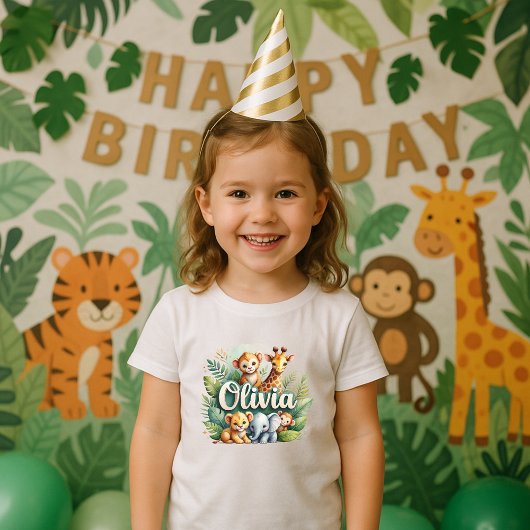 Schattigee Safari Dieren Olivia Kinder T-shirt