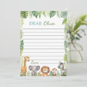 Schattigee Safari Dieren Tijd Capsule Note Bericht Bedankkaart (Staand voorkant)