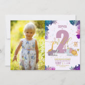 Schattigee Safari Dieren Twee Wilde Meisjes Foto V Kaart (Voorkant)