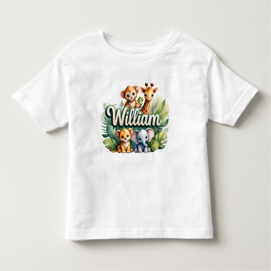 Schattigee Safari Dieren William Kinder T-shirt (Voorkant)