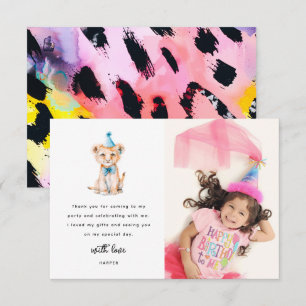 Schattigee Safari Dierenfoto Verjaardag Bedankkaart