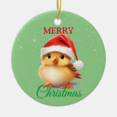 Schattigee Safari dierenvogel Santa Kerstkostuum Keramisch Ornament (Voorkant)