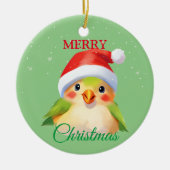 Schattigee Safari dierenvogel Santa Kerstkostuum Keramisch Ornament (Voorkant)