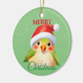Schattigee Safari dierenvogel Santa Kerstkostuum Keramisch Ornament (Links)