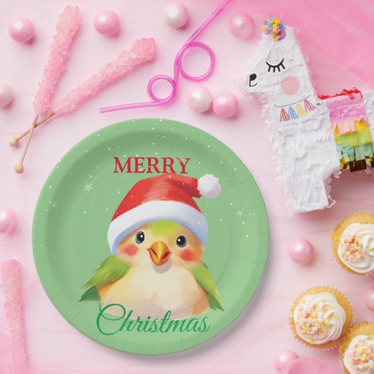 Schattigee Safari dierenvogel Santa Kerstkostuum Papieren Bordje (Feest)