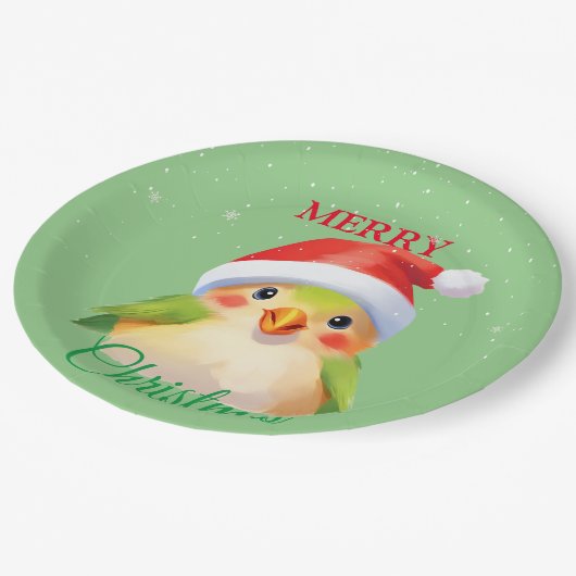 Schattigee Safari dierenvogel Santa Kerstkostuum Papieren Bordje (Gekanteld)