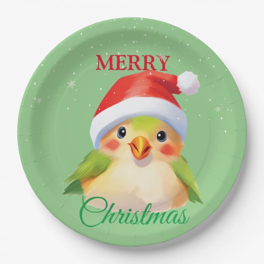 Schattigee Safari dierenvogel Santa Kerstkostuum Papieren Bordje (Voorkant)