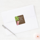 Schattigee Safari Giraffe Meisje Baby shower Stick Vierkante Sticker (Envelop)