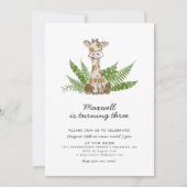 Schattigee Safari Giraffe met Oerwoud bladeren Ver Kaart (Voorkant)