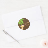 Schattigee Safari Giraffe Neutral Baby shower Stic Ronde Sticker (Envelop)