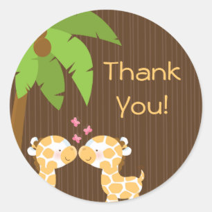 Schattigee Safari Giraffes Meerdere Baby shower St Ronde Sticker