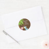 Schattigee Safari Giraffes Meerdere Baby shower St Ronde Sticker (Envelop)