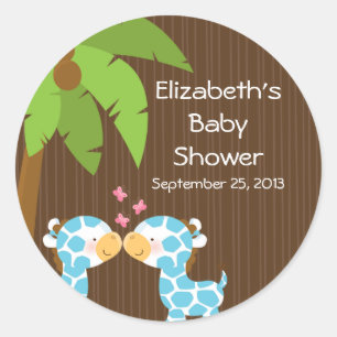 Schattigee Safari Giraffes Meerdere Baby shower St Ronde Sticker