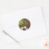 Schattigee Safari Giraffes Meerdere Baby shower St Ronde Sticker (Envelop)