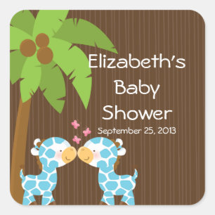 Schattigee Safari Giraffes Meerdere Baby shower St Vierkante Sticker