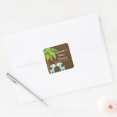 Schattigee Safari Giraffes Meerdere Baby shower St Vierkante Sticker (Envelop)