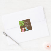 Schattigee Safari Giraffes Meerdere Baby shower St Vierkante Sticker (Envelop)