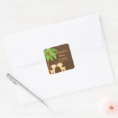 Schattigee Safari Giraffes Meerdere Baby shower St Vierkante Sticker (Envelop)