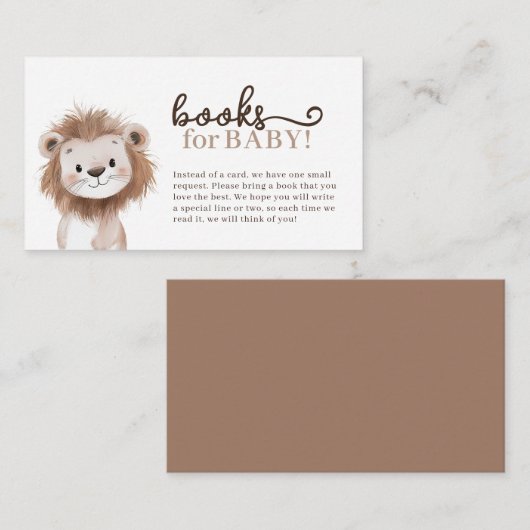 Schattigee Safari Lion Boeken voor Baby Informatiekaartje (Voorkant / Achterkant)