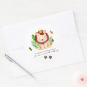 Schattigee Safari Little Lion Prince Oerwoud Bedan Ronde Sticker (Envelop)