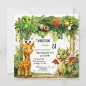 Schattigee Safari Oerwoud Animal Child Verjaardag Kaart