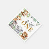 Schattigee Safari Oerwoud Animals Wild One Boy Ver Servet (Hoek)