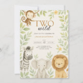 Schattigee Safari Oerwoud Baby Dieren Verjaardag Kaart (Voorkant)