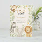 Schattigee Safari Oerwoud Baby Dieren Verjaardag Kaart (Staand voorkant)