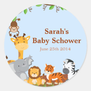 Schattigee Safari Oerwoud Baby shower Stickers