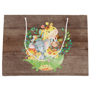 Schattigee Safari Oerwoud Dieren Baby shower Gift  Groot Cadeauzakje
