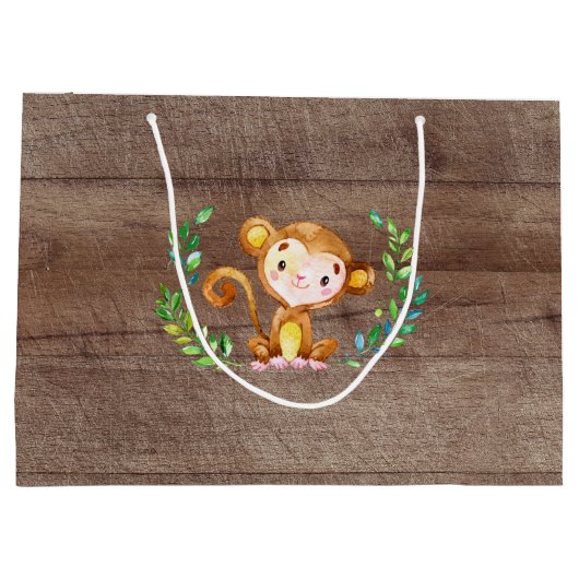 Schattigee Safari Oerwoud Dieren Baby shower Gift  Groot Cadeauzakje (Achterkant)