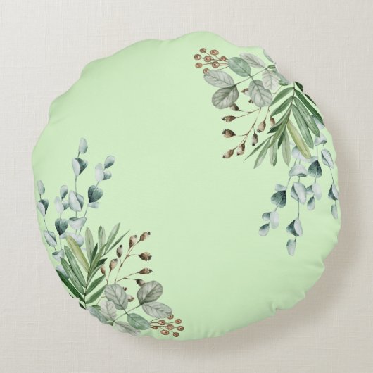 Schattigee Safari Oerwoud Dieren Monogram Baby kwe Rond Kussen (Achterkant)