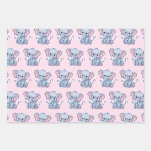 Schattigee Safari Oerwoud Dieren Olifant Tijger Gi Inpakpapier Vel (Voorkant 3)