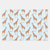 Schattigee Safari Oerwoud Dieren Olifant Tijger Gi Inpakpapier Vel (Voorkant)